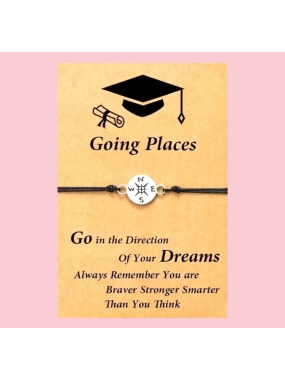 Lot of 10 pc Graduation Gift High School College Bracelet Compass 'Going Places'